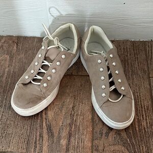 H&M Beige Sneakers with Pearl Details